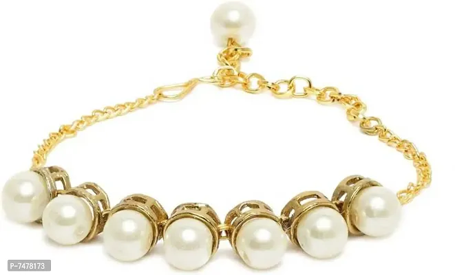 Beautiful Golden Alloy Bracelet For Women-thumb0