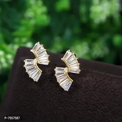 Shimmering Golden Alloy Earrings For Women And Girls-thumb0