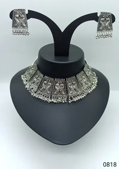 Latest Stylish Silver Alloy Jewellery Set