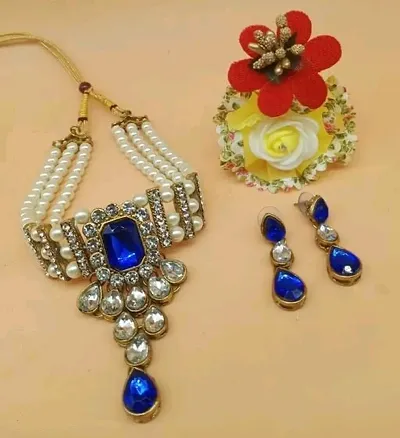 Trendy Alloy Kundan Jewellery Set