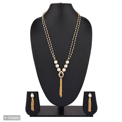 Shimmering Alloy Jewellery Set For Women- 1 Necklace And 1 Pair Of Earrings-thumb2