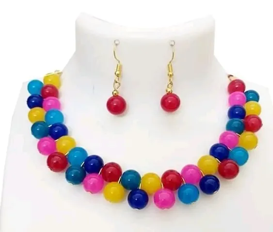 Trendy Alloy Pearl Necklace Set