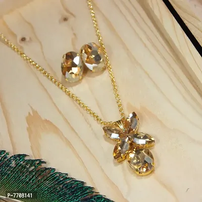 Golden Alloy Necklace Set for Women