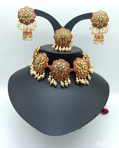 Fashionable Stylish Gold Plated Alloy Jewellery Set