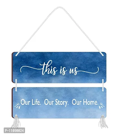 Blue Finch This is Us, Our Life, Our Story, Our Home Wall Hanging- Blue, Medium-thumb0