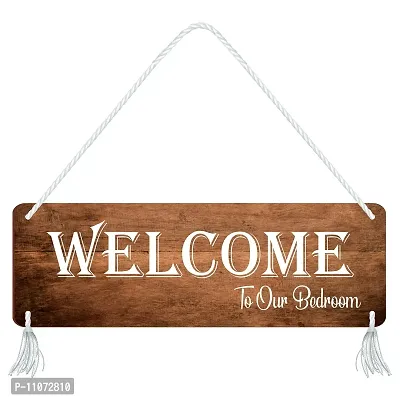 Blue Finch Welcome to Our Bedroom Door Hanging Sign for Home Wall Hanging Decor Or Bedroom Decoration Item