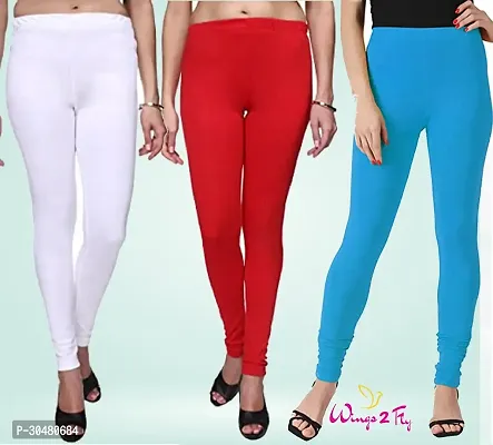 Stylish Multicoloured Cotton Solid Leggings For Women Pack Of 3