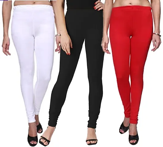 8Stylish Cotton Blend Leggings For Women - Pack Of 3