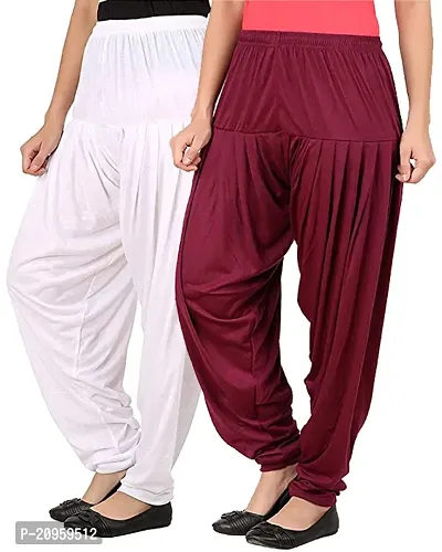 Ultra soft Cotton blended casual Pleated Patiala for Womens - pack of 2-thumb0