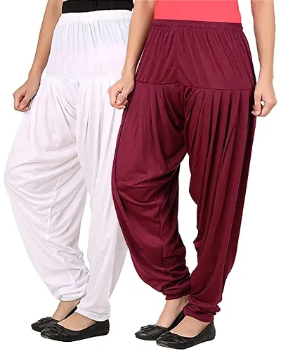 Ultra soft blended casual Pleated Patiala for Womens - pack of 2