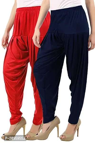 Ultra soft Cotton blended casual Pleated Patiala for Womens - pack of 2-thumb0