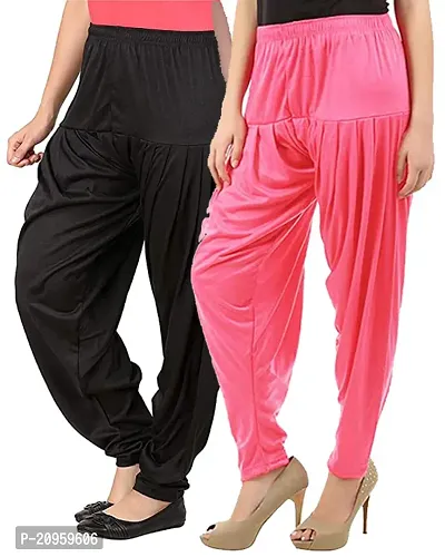 Classic Viscose Rayon Solid Salwars for Women Pack of 2-thumb0
