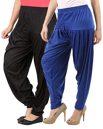 Ultra soft blended casual Pleated Patiala for Womens - pack of 2