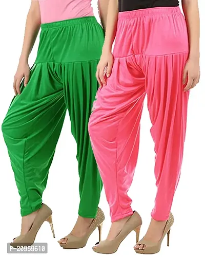 Ultra soft Cotton blended casual Pleated Patiala for Womens - pack of 2-thumb0