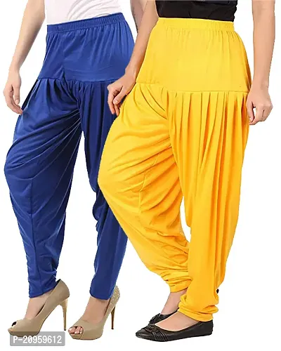Ultra soft Cotton blended casual Pleated Patiala for Womens - pack of 2