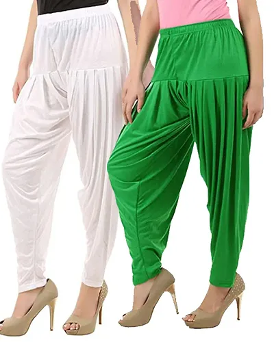 Ultra soft blended casual Pleated Patiala for Womens - pack of 2