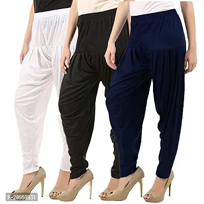 Ultra soft Cotton blended casual Pleated Patiala for Womens - pack of 3