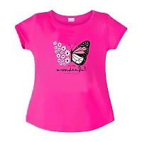Pure cotton Graphic printed Half sleeve t-shirts for Girls - pack of 5 pcs-thumb2