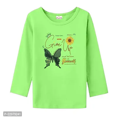 100% pure cotton graphic printed full sleeve t-shirts for Girls - Pack of 5 pcs-thumb3