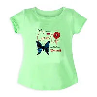100% Pure Cotton Graphic Printed Half Sleeve Kids Tshirt for Girls - Pack of 4-thumb2
