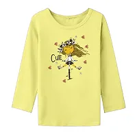 100% Pure Cotton Graphic Printed Full Sleeve Kids T-shirts for Girls - Pack of 4-thumb2