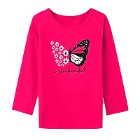 100% Pure Cotton Graphic Printed Full Sleeve Kids T-shirts for Girls - Pack of 4-thumb2