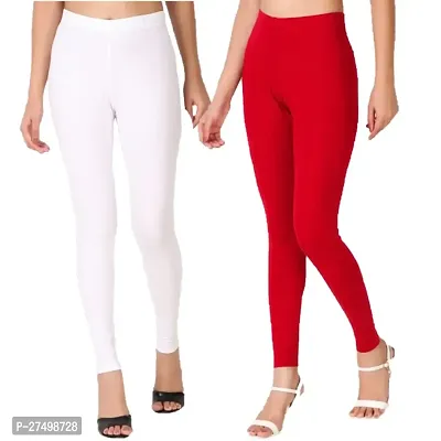 Classic Cotton Lycra Solid Leggings for Women Pack of 2