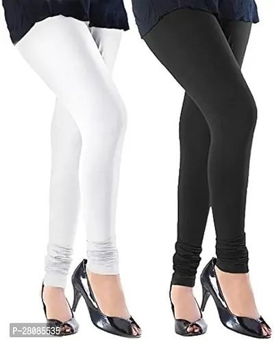 Stylish Cotton Solid Leggings For women Pack Of 2-thumb0