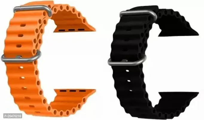Ultra Ocean Smartwatch strap 40mm 44mm 41mm 45mm 49mm Compatible for Apple Watch 7/8/8 Ultra /SE bracelet watch belt silicone watchband Pack of 2