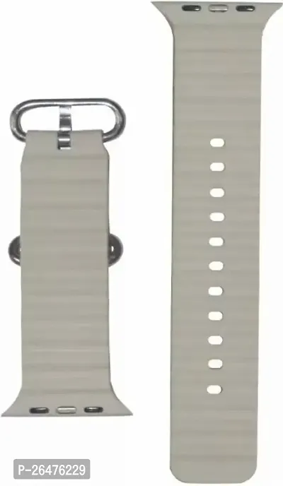 Ultra Smartwatch strap 40mm 44mm 41mm 45mm 49mm for Apple Watch 7/8/8 Ultra /SE bracelet watch belt silicone watchband Pack of 1 Smart Watch Strap (Cream) Smart Watch Strapnbsp;nbsp;(Mullti Color)-thumb0