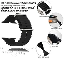 Smartwatch strap Belt For Series Ultra/8/7/6/5/4/3/SE, T55, 500, i7, i8 42/44mm/49mm 45 mm Silicone Pack of 1 Smart Watch Strapnbsp;nbsp;(Black)-thumb1