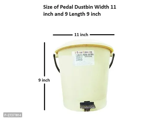 Beige Plastic  Dustbin  In 7 Liter-thumb3