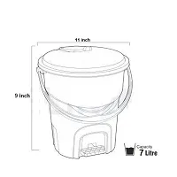 Beige Plastic  Dustbin  In 7 Liter-thumb3