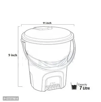 Beige Plastic  Dustbin  In 7 Liter-thumb4