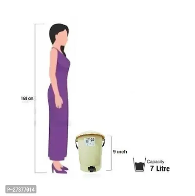 Beige Plastic  Dustbin  In 7 Liter-thumb2