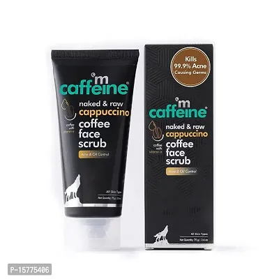 mCaffeine Anti-Acne Cappuccino Face Scrub with Coffee  Vitamin E | Kills 99.9% Acne Causing Germs | Exfoliates, Reduces Pimples  Controls Excess Oil for Soft  Smooth Skin | For Women  Men (100 gm)