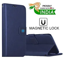 Samsung Galaxy A30 / A20 / M10s Flip Case Leather Finish | Inside TPU with Card Pockets | Wallet Stand and Shock Proof | Magnetic Closing | Complete Protection Flip Cover (BLUE)-thumb1