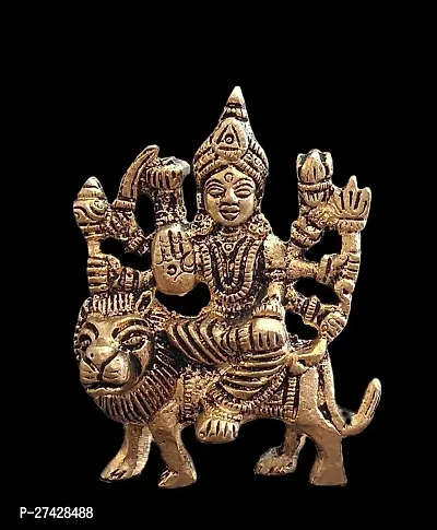 Religious Small Goddess Durga Sculpture in Brass | Handmade-thumb0