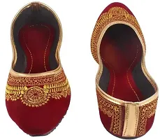 MILAN CHOICE Women Flat Velvet KANTI JUTTIES Rajasthani Mojari Loafers Pumps(Mslip-04)-thumb2