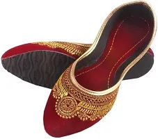 MILAN CHOICE Women Flat Velvet KANTI JUTTIES Rajasthani Mojari Loafers Pumps(Mslip-04)-thumb1