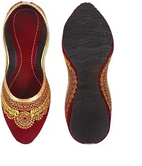 MILAN CHOICE Women Flat Velvet KANTI JUTTIES Rajasthani Mojari Loafers Pumps(Mslip-04)-thumb4