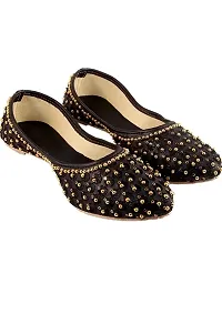 Milan Choice Women's Ethnic/Party Handmade Stylish Jutti/Shoes/Sandals(Combo-338-5) Gold,Black-thumb2