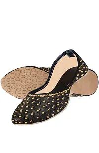 Milan Choice Women's Ethnic/Party Handmade Stylish Jutti/Shoes/Sandals(Combo-338-5) Gold,Black-thumb1