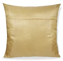 M.S Enterprises Colourful Synthetic Cushion Cover with Zipper,16 x 16 Inch(Set of 5) Beige-thumb2