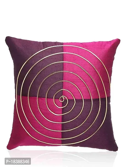 Decor Studioz Maze Round Strip Synthetic Cushion Cover with Zipper,Set of 5 - Purple-thumb2