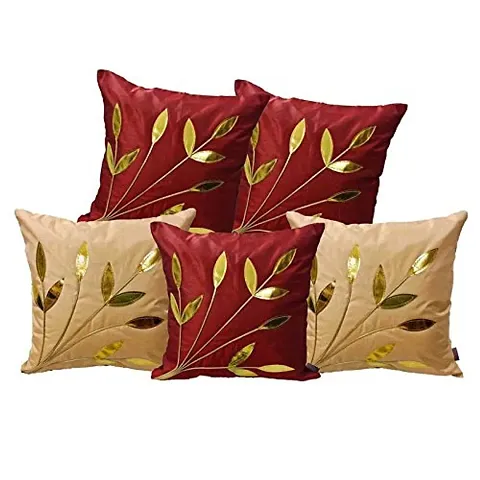 Pack of 5- Polyester Self Pattern Cushion Covers