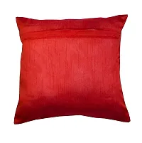 MS Enterprises Colourful Synthetic Cushion Cover with Zipper (Red, 16 x 16 Inch) Set of 5-thumb1