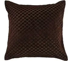 MSenterprises Cushion Cover Brown Box Burnt Velvet Emboss Pillow Cover (40x40 Cms or 16x16 Inch) (Pack of 5)-thumb1