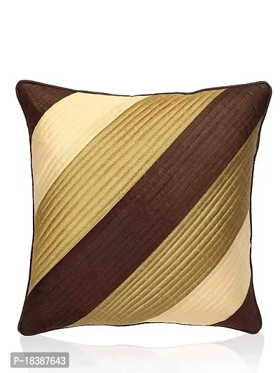 MSenterprises Cushion Cover Geometric Box Synthetic Pack of 5 (16x20-inches) -Brown and Gold-thumb2