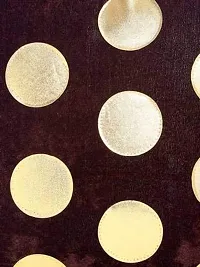 MSenterprises Cushion Cover Brown Velvet Golden Round Rexin Pack of 5(40x40 Cms Or 16x16 Inch)-thumb1